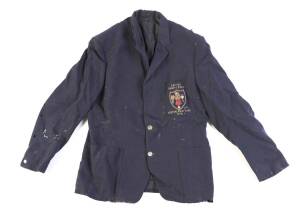 JIMMY THOMPSON''S GREAT BRITAIN BLAZER, navy blue wool with "British Rugby League/ Australasian Tour 1970" logo embroidered on pocket. [Jimmy Thompson played 6 Tests for England & 21 Tests for GB 1970-78]. plus 1930s-40s Bradford Northern R.L.F.C. blazer 