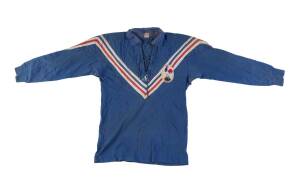 FRENCH (LES CHANTICLEERS) RUGBY LEAGUE JERSEY, blue with tri-colour "V" and "(Rooster)/13" badge on left breast, number "7" on reverse, endorsed on collar "1972 Gozalez". Good match-used condition.