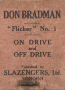 Cricket: "Don Bradman, Flicker No.1 - On Drive and Off Drive", published by John Wisden & Co. [London, c1930]. Rusty staple, otherwise good condition. Together with "Frame by Frame Flick Book No.1 Sir Donald Bradman" & "No.2 Dennis Lillee".