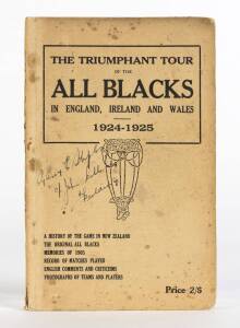 "The Triumphant Tour of the All Blacks in England, Ireland and Wales 1924-1925" [Wellingron, 1925]. Fair/Good condition.