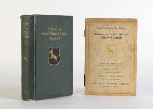 "The History of South African Football (1875-1932)" by Difford [Cape Town, 1933]; plus "Supplement to the First Edition" [Cape Town, 1933]. Fair/Good Condition.