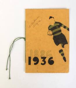 "Linwood Rugby Union Football Club, Golden Jubilee, Souvenir 1886-1936", with 49 signatures inside and on covers.