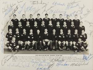 1967 ALL BLACKS, team photograph with 30 signatures including Brian Lochore, Ian MacRae & Colin Meads.