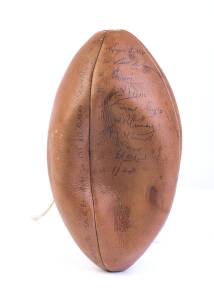 1968 ALL BLACKS TOUR TO AUSTRALIA, "M&S Nadi" football endorsed "Presented to Jack Ryder by the 1968 All Blacks Australian Tour, with 28 signatures.