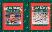 DON BRADMAN: Signed books "Bradman - The Man" & "Bradman - The Records" by Christison [Melbourne, 1994], both signed inside, and also signed on plastic slip-case. Also Books "Allan Border - The Man" & "Allan Border - The Records" by Christison [Melbourne,