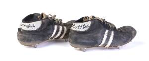 WILLIE JOHN McBRIDE, pair of adidas football boots, both signed. [Willie John McBride played 63 Tests for Ireland and 17 Tests for British & Irish Lions 1962-75].