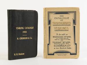 YEARLING CATALOGUES: 1914 & 1921 Catalogues of Thoroughbred Yearlings to be sold by H.Chisholm & Co. at their Randwick Stables. (2 items).