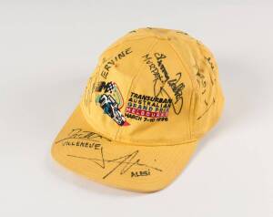 AUSTRALIAN GP: Official cap 1996 Australian Grand Prix signed by Villeneuve, Eddie Irvine, Fiavo, Stewart, Todt, Fraser & Murray Walker.