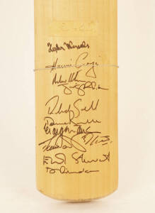 SIGNED CRICKET BATS: "Easton" Cricket bat signed by Allan Border & David Gower; plus "Gray Nicolls" Cricket Bat signed by 1993-94 Australia v South Africa with 22 signatures (some faded).