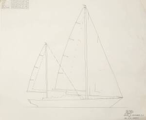 BEN LEXCEN ORIGINAL PLANS, DRAWINGS & BLUEPRINTS: Miller & Whitworth group of 26 original plans, drawings & blueprints, noted M&W 31', Half Tonner M&W 32', 43' sloop, 52' ketch, 53'8" Racing Yacht, "Warri" for J.Bleakley.