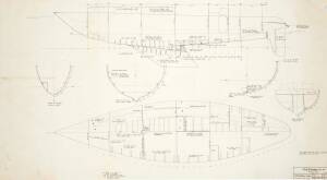 48' 6" RACING YACHT & QUARTER-TON YACHT "STAMPED URGENT": Miller & Whitworth original plans, drawings & blueprints, c1974-76, set of 26 drafting film & graph paper sheets. Ex Ben Lexcen collection.