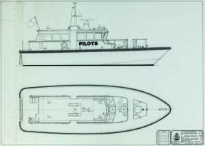 17 METRE PILOT VESSEL: Ben Lexcen original plans, drawings & blueprints, 1986, set of 7 drafting film sheets.