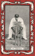 1909 Wills (Australia) "Australian & English Cricketers", complete set [25], all with Red borders. One trimmed, Fair/G. - 2