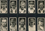 1926-38 cricket cards in album, comprising 1926 Wills "English Cricketers" [25]; 1928 Major Drapkin "Australian and English Test Cricketers" [40]; 1930 Boys Magazine "Zat Card Series (Cricketers)" [11]; 1938 Allens "Cricketers" [34/36]; 1938 Boys Captain - 2