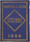 GEELONG: 1926 Member's Season Ticket, with fixture list & hole punched for each game attended. G/VG condition.