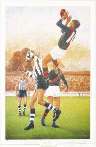 JOHN COLEMAN (Essendon), print "A.F.L. Legend - John Coleman" by d'Arcy Doyle, limited edition 70/1500, signed by the artist, size 55x81cm.