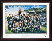 COLLINGWOOD: "Good Old Collingwood Forever, Collingwood Football Club, Team of the Century, 1897-1997" print by Jamie Cooper, signed by the artist, limited edition 804/1000, framed & glazed, overall 99x78cm.