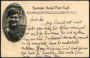Aerophilately: 6-11 Aug.1919 (AAMC.20a) Adelaide - Minlaton special postcard carried by Captain Harry Butler in his "Red Devil" Bristol Tourer; with hand-written message. Exceptional condition.AAMC:$550. - 2