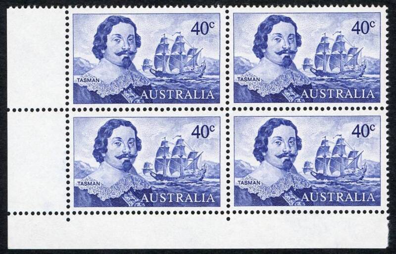 Decimal Issues - 1966 40c Tasman, lower left corner blk.(4); superbly centred MUH.