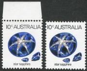 Decimal Issues - 1974 (SG.552ac) 10c Star Sapphire, single with variety "Turquoise-blue omitted" together with a normal stamp (with margin) for comparison. BW:648ce.