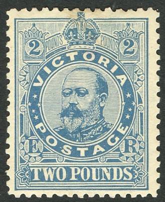 Victoria - 1907 (SG.445) £2 Dull Blue, Edward VII, perf.11. Fresh Mint. Cat.£1300.