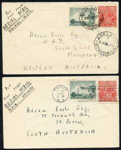 Australian Aerophilately - 2 & 4 June 1929 (AAMC.136 & 137) Adelaide - Perth and Perth - Adelaide flown covers, carried on the inaugural flights by W.A. Airways Ltd. (2 covers). Cat.$50.