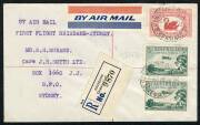 Australian Aerophilately - 1 Jan.1930 (AAMC.149) Brisbane - Sydney registered first flight cover carried by Australian National Airways; the "Southern Sky" crashed at Ballina and was collected the next day in another ANA plane. Backstamped registered cove
