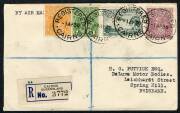 Australian Aerophilately - 1 Apr. 1930 (AAMC.156) (Cairns) - Townsville - Brisbane registered flown cover carried by Queensland Air Navigation Co on their new service. Cat.$150.