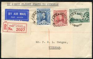 Australian Aerophilately - 14-20 July 1930 (AAMC.165a) Carnarvon - Wyndham, registered cover flown by Western Australia Airways on the extension to Wyndham, of their Perth - Derby route. The pilot was Norman Brearley. Cat.$100+.