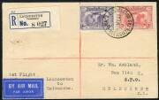 Australian Aerophilately - 1 May 1931 (AAMC.198a) Launceston - Melbourne registered flown cover carried by ANA Ltd on their inaugural air mail service.