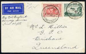 Australian Aerophilately - 24 Nov.1931 (AAMC.224) Sydney - Brisbane first flight cover carried by New England Airways on their inaugural service. Cat.$100.