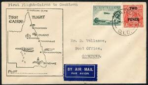 Australian Aerophilately - 27 Oct.1935 (AAMC.550a) Cairns - Cooktown flown cover, carried by McDonald Air Services Ltd on their inaugural flight en route from Townsville.