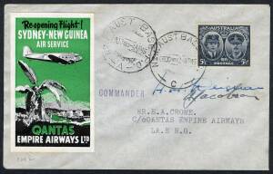 Aerophilately (Papua New Guinea) - 2 Apr.1945 (AAMC.P160) Sydney - Lae cover flown by Qantas