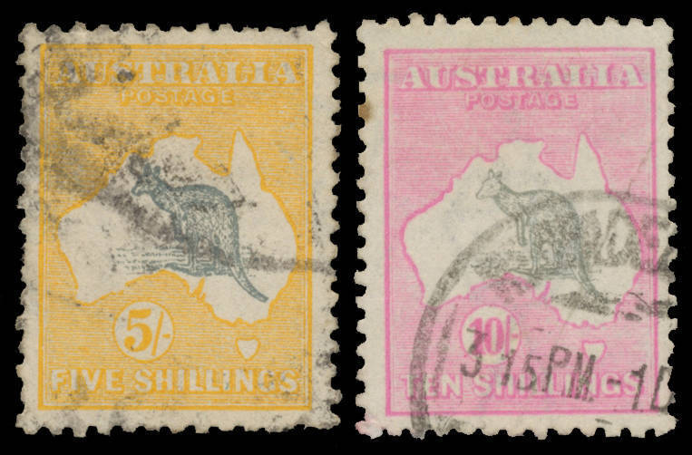 General & Miscellaneous Lots (Australian Commonwealth) - Scrappy pre-decimal collection with pickings including Second Wmk 5/-, Third Wmk 10/-, SMult Wmk 6d corner block of 4, KGV Heads with some varieties noted, Victoria Centenary 1/- x6, NSW Sesqui 2d M