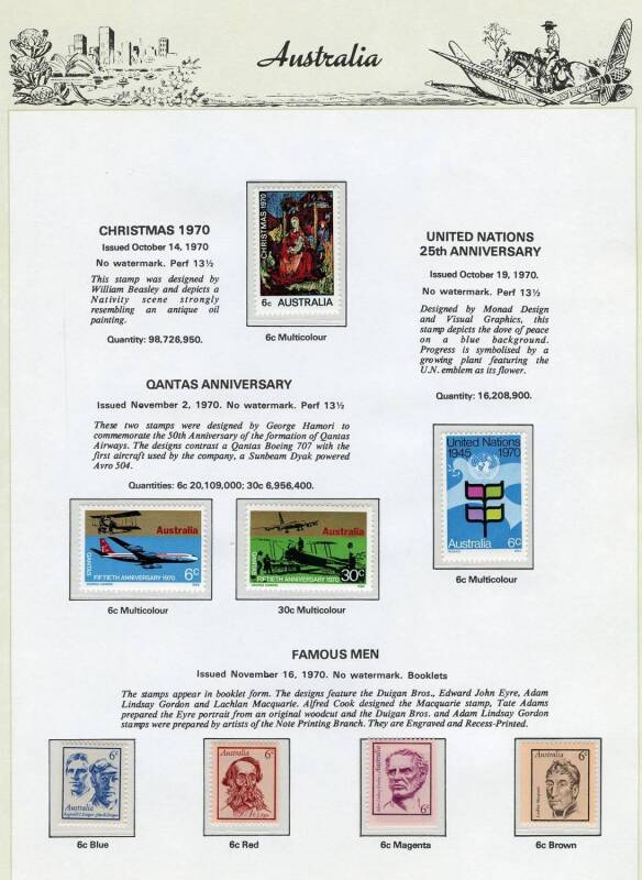 General & Miscellaneous Lots (Australian Commonwealth) - Australia & Territories in four albums noted KGV Heads to 5d mint, 1928 Kooka M/S unmounted (minor bends), KGVI-period imprint blocks, QEII Decimals complete to 1979 including Christmas 1971 block o