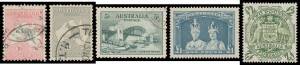 General & Miscellaneous Lots (Australian Commonwealth) - 1913-65 collection in Seven Seas hingeless pages with just a few Roos but noted CofA Wmk 10/- and £1 used, KGV Heads mixed mint & used, then mostly complete unmounted noted fine Kooka M/S, 3d Airmai