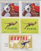 General & Miscellaneous Lots (Australian Commonwealth) - "CINDERELLAS": Partly-mounted accumulation with a quantity of airmail labels from pre-WWII types including large blocks/sheets, 'LETTER PACKET' white/red block of 40 (4x10), Parcel Post 'FRAGILE/... - 5