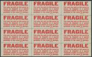 General & Miscellaneous Lots (Australian Commonwealth) - "CINDERELLAS": Partly-mounted accumulation with a quantity of airmail labels from pre-WWII types including large blocks/sheets, 'LETTER PACKET' white/red block of 40 (4x10), Parcel Post 'FRAGILE/... - 7