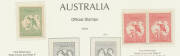 Kangaroo Issues - 'OS' PUNCTURES: Selection with First Wmk Large 'OS' 4d and Small 'OS' 4d to 2/-, Second Wmk 2d 6d & 2/-, Third Wmk to 10/- including 3d x7 (one with the Watermark Inverted), 6d blue x7 9d x3 & 1/- x10 (including a block of 6), also 10/- - 2