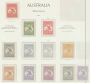 Kangaroo Issues - 'OS' PUNCTURES: Selection with First Wmk Large 'OS' 4d and Small 'OS' 4d to 2/-, Second Wmk 2d 6d & 2/-, Third Wmk to 10/- including 3d x7 (one with the Watermark Inverted), 6d blue x7 9d x3 & 1/- x10 (including a block of 6), also 10/- - 4