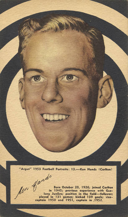 1953 Argus "1953 Football Portraits", large size (11x19cm), part set [13/72]. G/VG.