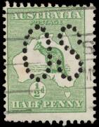 Kangaroos - 1st Wmk - another example not well centred but of better quality, a few short perfs at lower-left. [This & the previous lot were recently discovered in an old-time collection. Both have been submitted to the RPSofV for certificates]