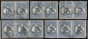 Kangaroos - 1st Wmk - - 2&frac12;d indigo including three pairs & two strips of three, condition variable but many appear to be fine to very fine, Cat $30,000. One of the best "bundles" we have handled. All we have checked is the count & that they are all punctu