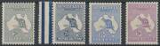 Kangaroos - 2nd Wmk - 2d (a little aged), 2&frac12;d marginal example (unmounted), 6d (a trifle aged) & 9d, Cat $1250. (4)