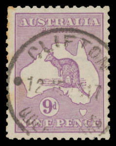 Kangaroos - 2nd Wmk - 9d violet with the Watermark Inverted BW #25a (SG 27w), well centred, a few trimmed perfs & toned perf tips, 'CLIFTON/12JE1917/QUEENSLAND' cds, Cat $5000 (£1800).