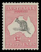 Kangaroos - 3rd Wmk - £2 black & rose-carmine BW #56A, a trifle aged, lightly mounted, Cat $7500.