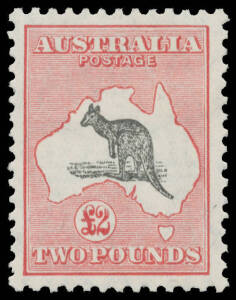 Kangaroos - Small Multi Wmk - £2 grey-black & rose-carmine, unusually well centred for this issue, Cat $7000.