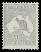 Kangaroos - CofA Wmk - £1 grey, a trifle aged, unmounted, Cat $3250.