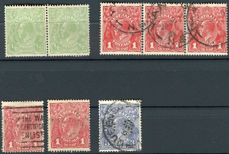 KGV Issues - Large accumulation of all values predominantly used with low values in quantity and some mint including multiples, many with major varieties and minor flaws identified, noted LM Wmk ½d Thin Fraction in pair with normal mint, 1d red Die I/II/I