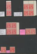 KGV Issues - Selection on Hagners with values to 1/4d including 1d green Die II x3 (**), four pages of Penny Reds with a few blocks & some annotated varieties, also some 'OS' punctures, etc, condition variable, some unmounted. (200+) - 3